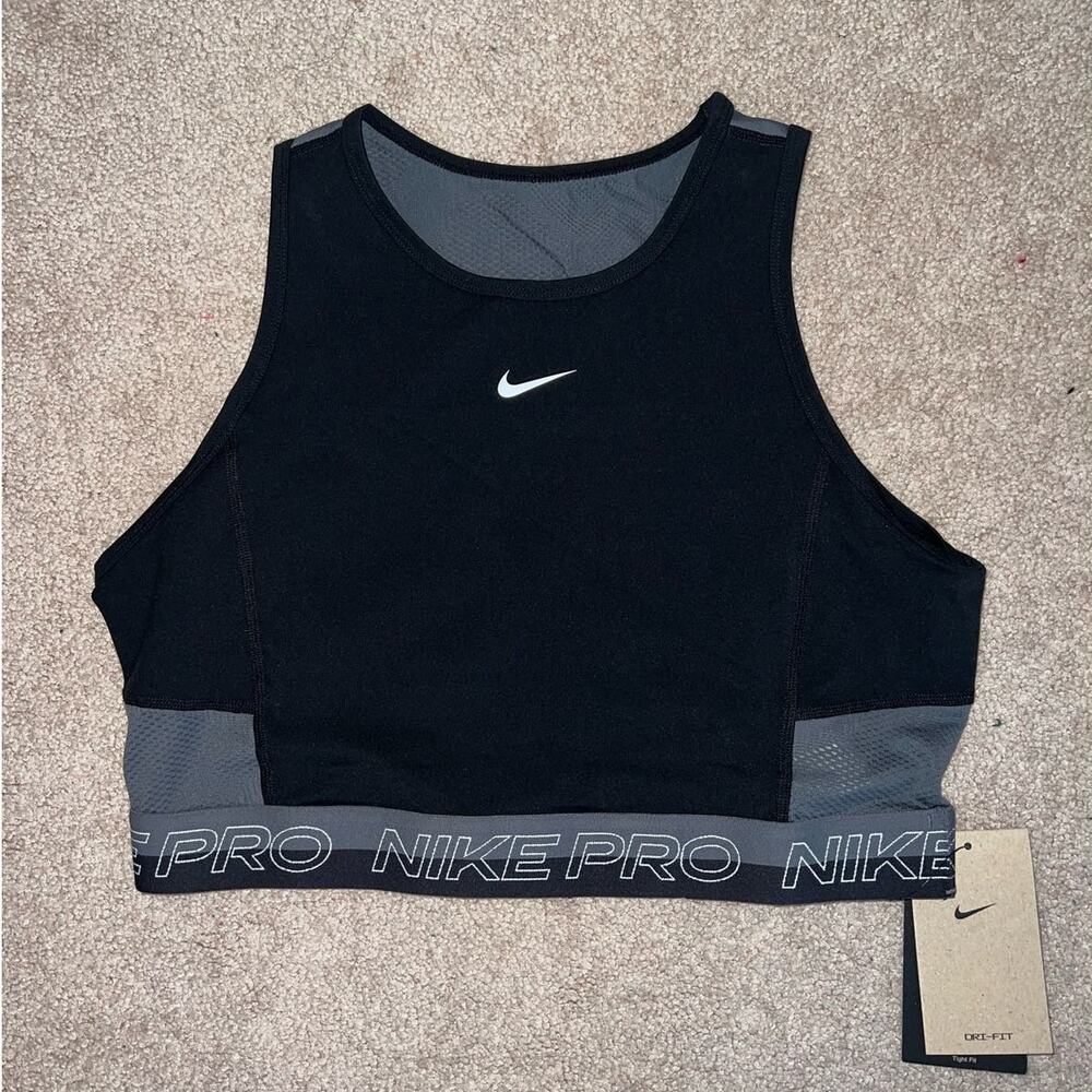 New Nike Pro Womens Dri-Fit Cropped Tank Top size M